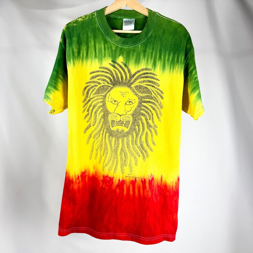 Vintage 90s Rastafarian Lion Shirt - Large